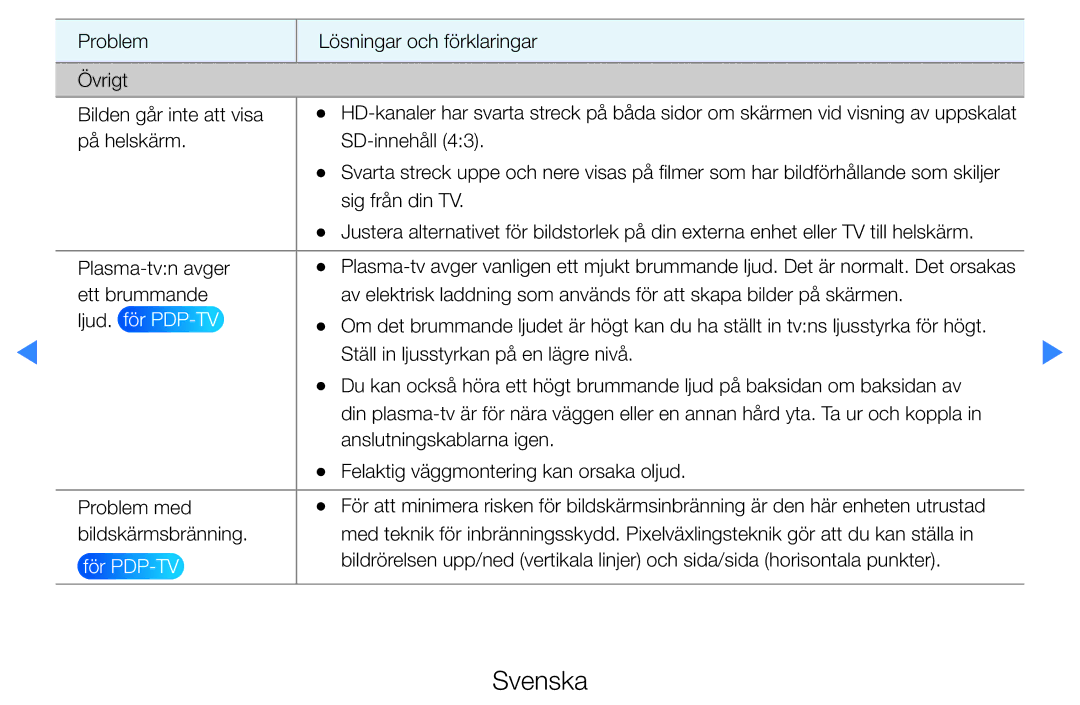 Samsung UE40D5727RKXXE, UE46D5725RSXXE, UE37D5705RSXXE, UE32D5727RKXXE, UE32D5705RSXXE, UE32D5707RKXXE manual Ljud. för PDP-TV 