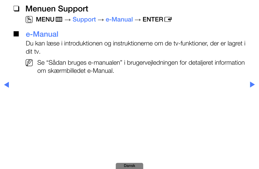 Samsung UE46D5727RKXXE, UE26D4004BWXXE, UE40D5004BWXXE manual Menuen Support, OOMENUm → Support → e-Manual → Entere 