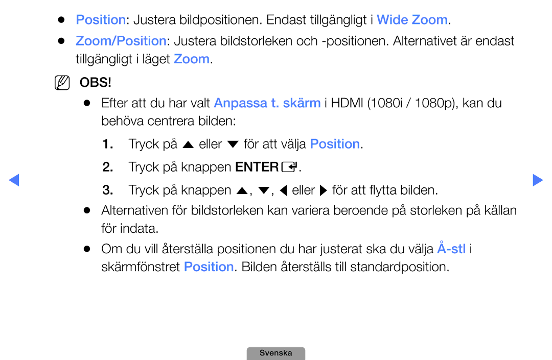 Samsung UE19D4004BWXXE, UE46D5727RKXXE, UE26D4004BWXXE, UE40D5004BWXXE, UE32D4004BWXXE, UE22D5004BWXXE manual Svenska 