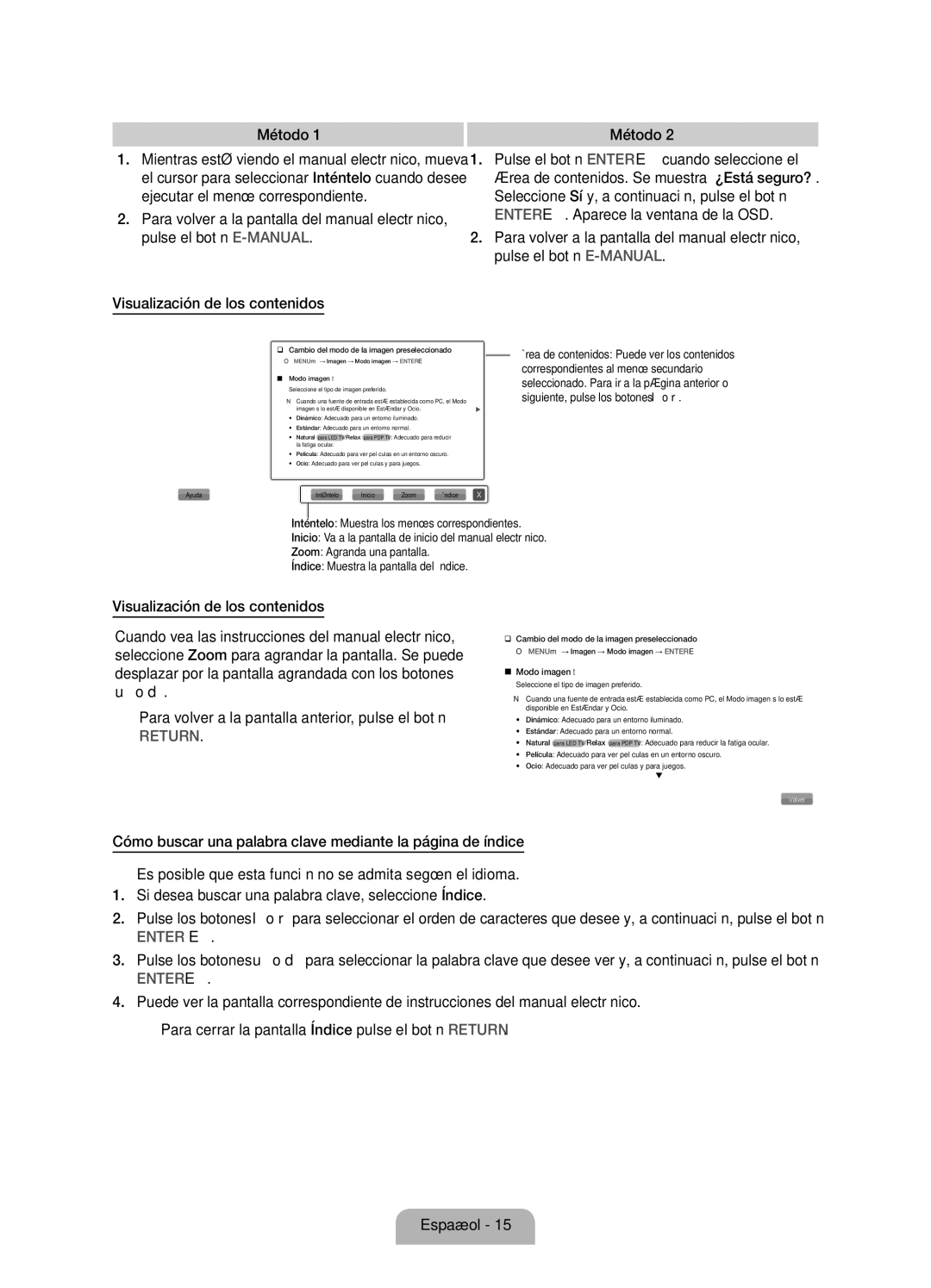 Samsung UE32D6100SWXXC, UE46D6100SWXXC, UE40D6100SWXXC manual Método, ‰‰ Cambio del modo de la imagen preseleccionado 