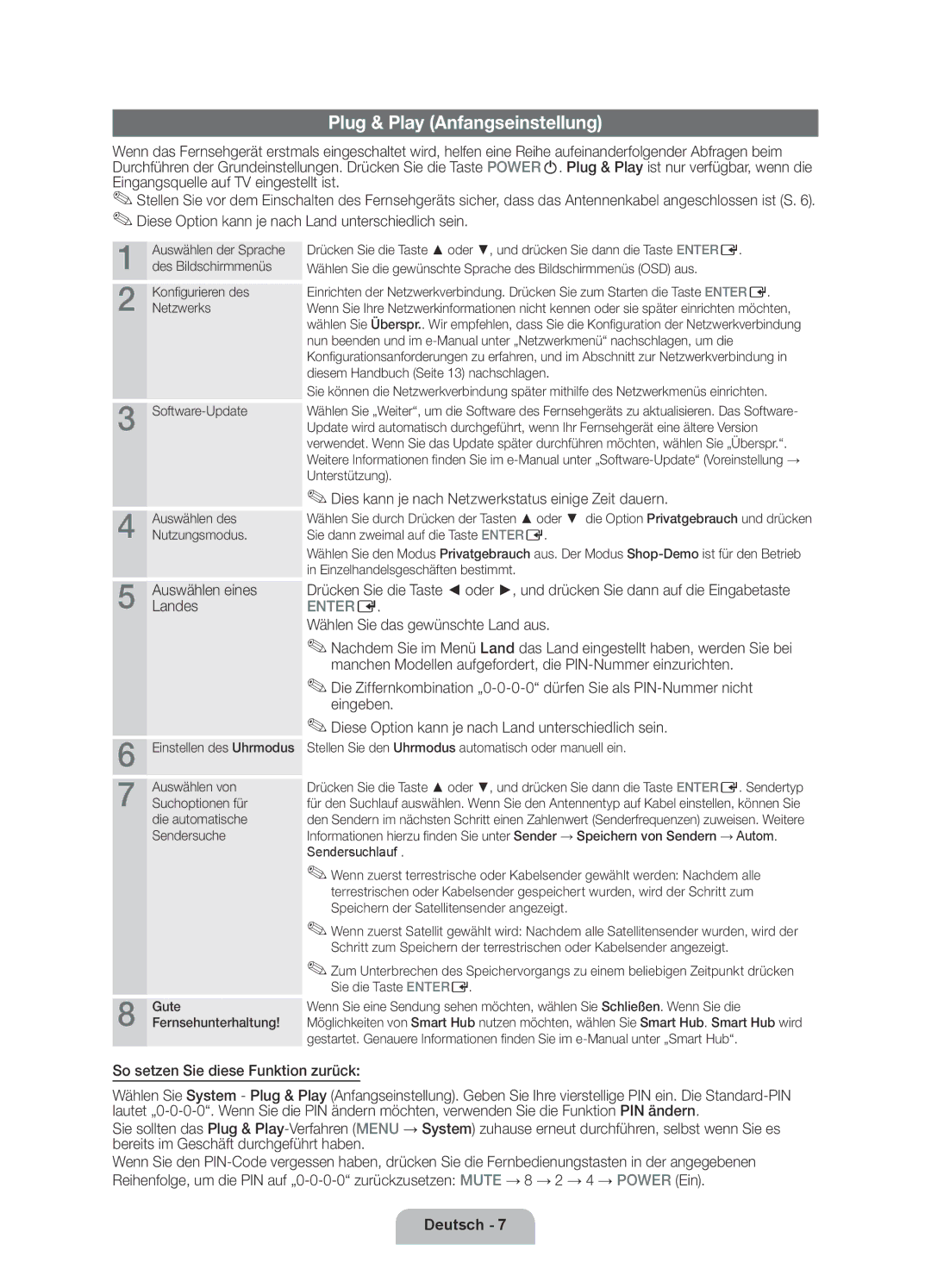 Samsung UE40D6300SSXXN, UE46D6300SSXXN Plug & Play Anfangseinstellung, Dies kann je nach Netzwerkstatus einige Zeit dauern 