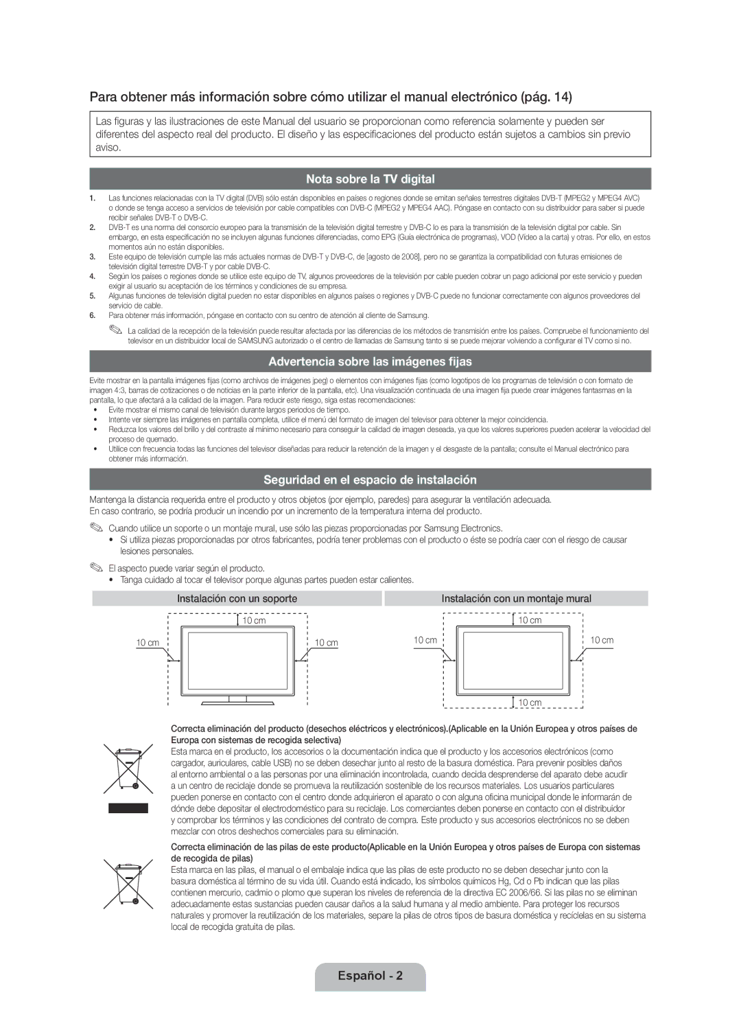 Samsung UE46D6530WSXXC, UE46D6530WSXXN, UE40D6530WSXXC, UE32D6510WSXZG, UE32D6530WSXZG manual Nota sobre la TV digital 