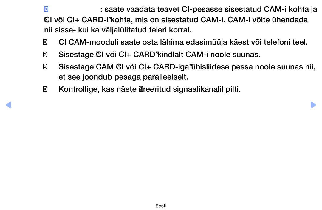 Samsung UE32EH6030WXBT, UE46EH6030WXBT, UE32EH4003WXBT, UE40EH6030WXBT manual Eesti 