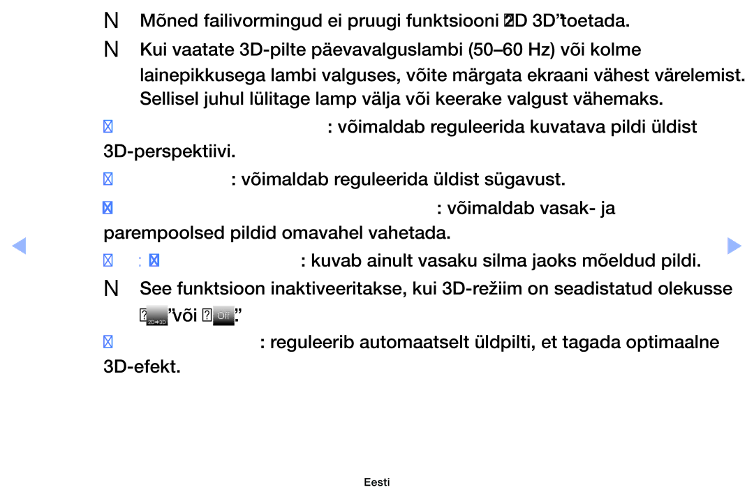 Samsung UE46EH6030WXBT, UE32EH4003WXBT, UE40EH6030WXBT manual Muutmine V/P-kujutis / P/V-kujutis võimaldab vasak- ja 