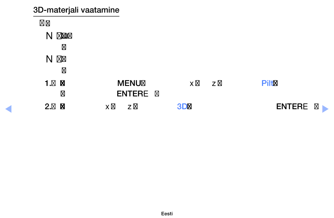 Samsung UE32EH6030WXBT, UE46EH6030WXBT, UE32EH4003WXBT, UE40EH6030WXBT manual Eesti 