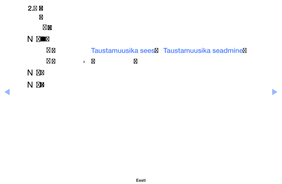 Samsung UE46EH6030WXBT, UE32EH4003WXBT, UE40EH6030WXBT manual Funktsioonid Taustamuusika sees ja Taustamuusika seadmine 