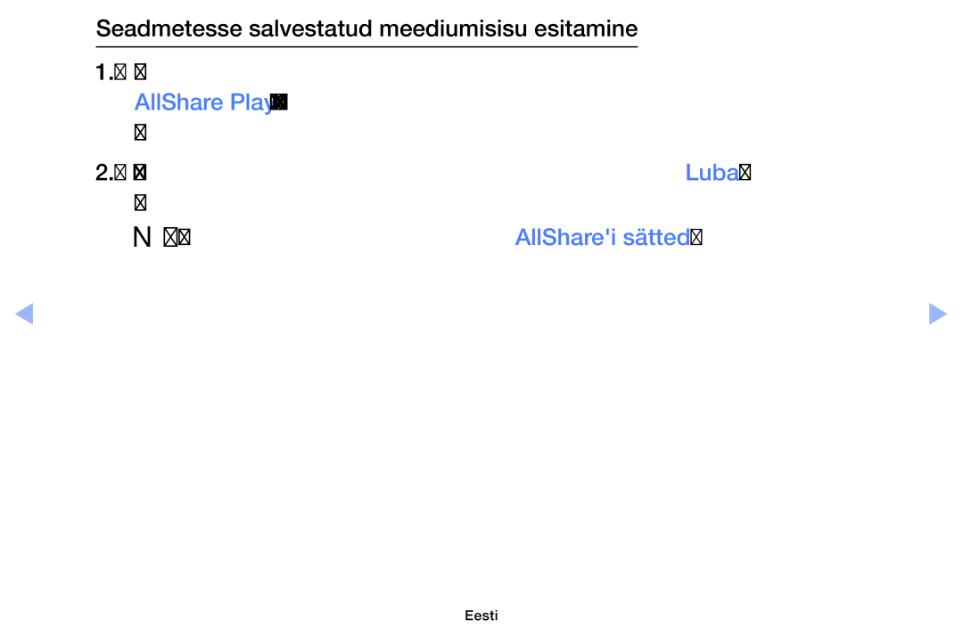 Samsung UE46EH6030WXBT, UE32EH4003WXBT, UE40EH6030WXBT, UE32EH6030WXBT manual Eesti 