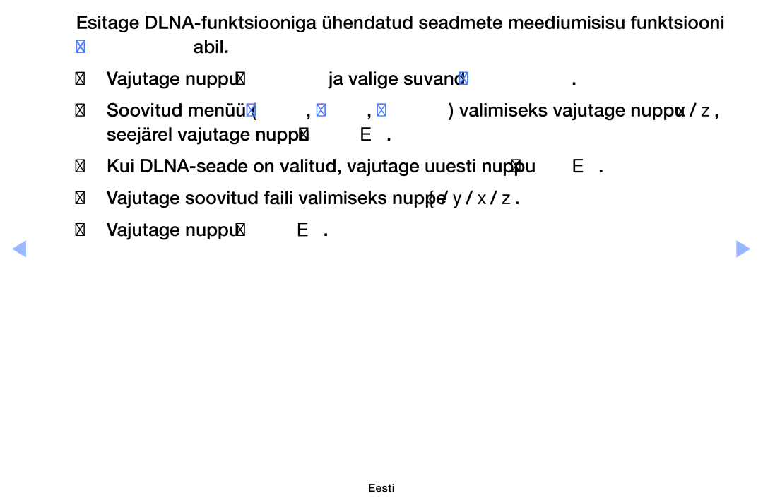 Samsung UE32EH4003WXBT, UE46EH6030WXBT, UE40EH6030WXBT, UE32EH6030WXBT manual Eesti 