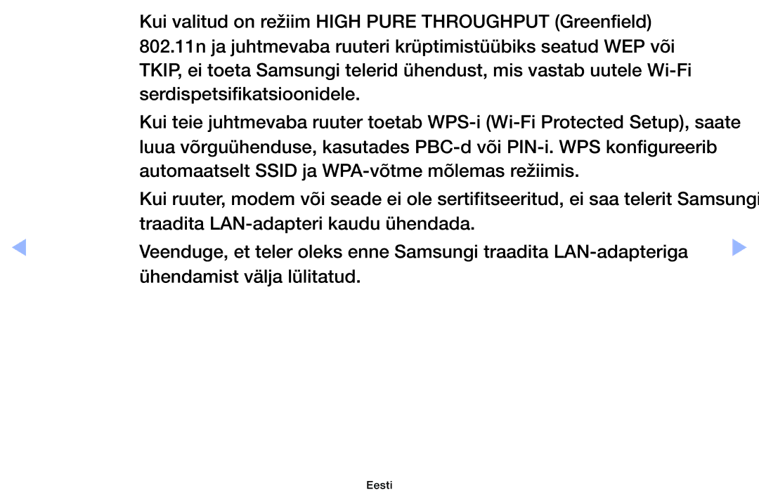 Samsung UE40EH6030WXBT, UE46EH6030WXBT, UE32EH4003WXBT, UE32EH6030WXBT manual Eesti 