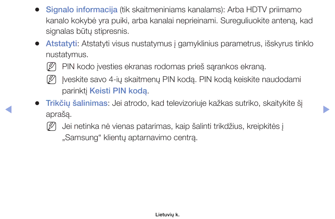 Samsung UE40EH6030WXBT, UE46EH6030WXBT, UE32EH4003WXBT, UE32EH6030WXBT manual Parinktį Keisti PIN kodą 