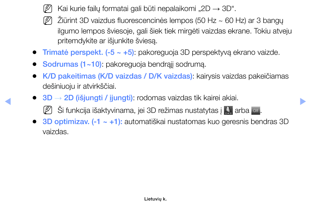 Samsung UE46EH6030WXBT, UE32EH4003WXBT, UE40EH6030WXBT, UE32EH6030WXBT manual Lietuvių k 