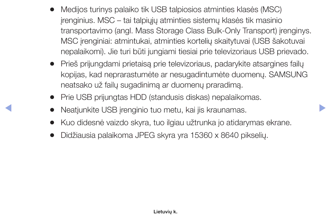 Samsung UE40EH6030WXBT, UE46EH6030WXBT, UE32EH4003WXBT, UE32EH6030WXBT manual Lietuvių k 