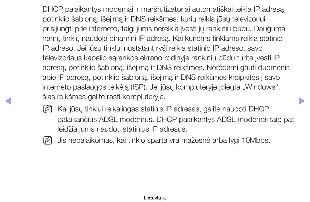 Samsung UE40EH6030WXBT, UE46EH6030WXBT, UE32EH4003WXBT, UE32EH6030WXBT manual Lietuvių k 