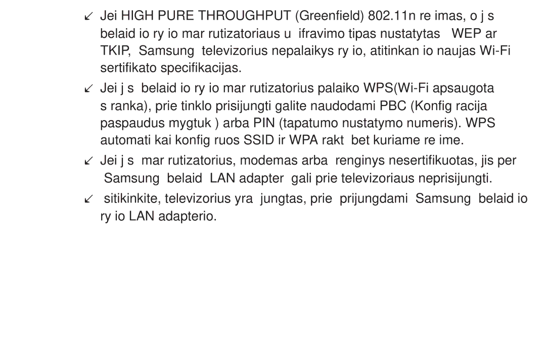 Samsung UE40EH6030WXBT, UE46EH6030WXBT, UE32EH4003WXBT, UE32EH6030WXBT manual Ryšio LAN adapterio 