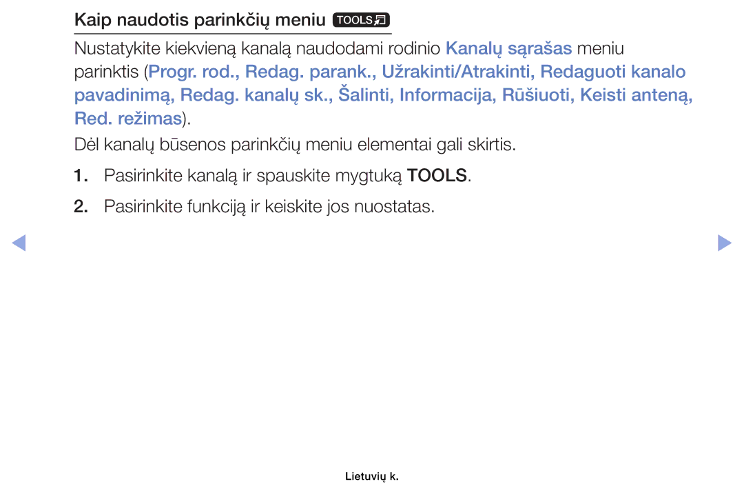 Samsung UE46EH6030WXBT, UE32EH4003WXBT, UE40EH6030WXBT, UE32EH6030WXBT manual Lietuvių k 