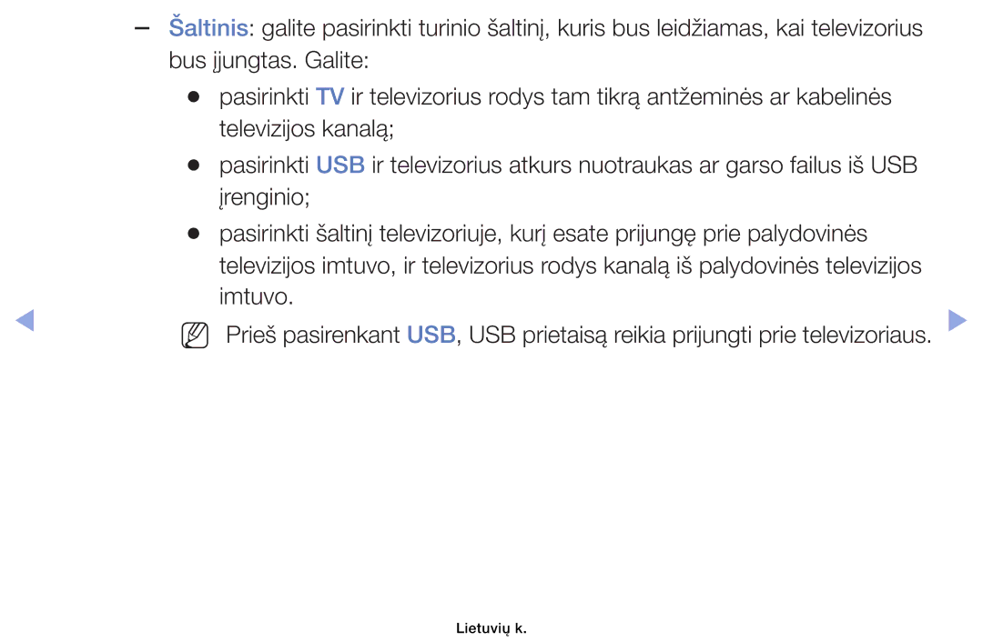 Samsung UE40EH6030WXBT, UE46EH6030WXBT, UE32EH4003WXBT, UE32EH6030WXBT manual Lietuvių k 