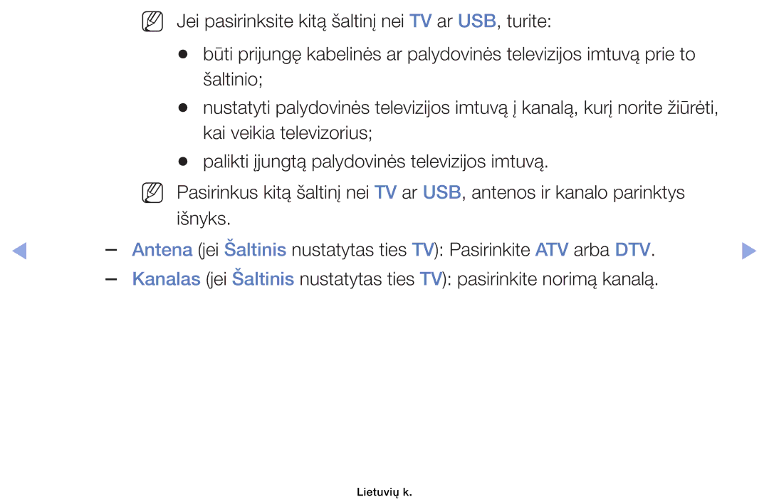 Samsung UE32EH6030WXBT, UE46EH6030WXBT, UE32EH4003WXBT, UE40EH6030WXBT manual Lietuvių k 