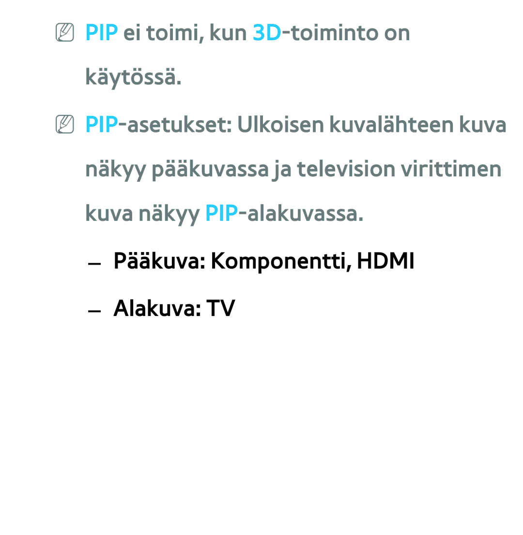 Samsung UE46ES6305UXXE, UE32ES6545UXXE, UE22ES5415WXXE, UE46ES6715UXXE, UE50ES5505KXXE Pääkuva Komponentti, Hdmi Alakuva TV 