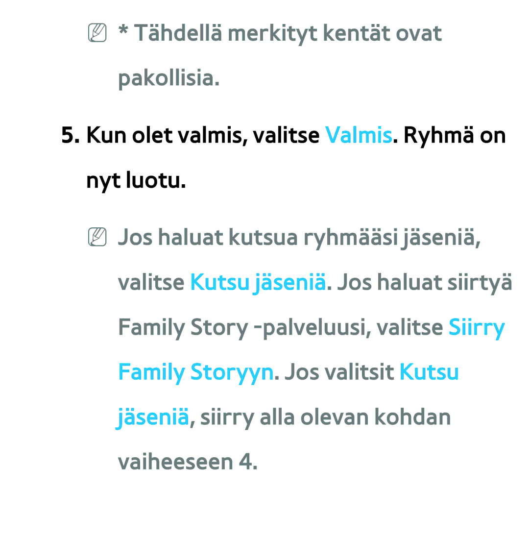 Samsung UE46ES6565UXXE, UE46ES6305UXXE, UE32ES6545UXXE, UE22ES5415WXXE manual NN * Tähdellä merkityt kentät ovat pakollisia 