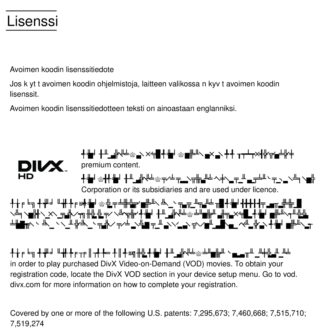 Samsung UE50ES6715UXXE, UE46ES6305UXXE, UE32ES6545UXXE, UE22ES5415WXXE, UE46ES6715UXXE, UE50ES5505KXXE, UE50ES6905UXXE Lisenssi 