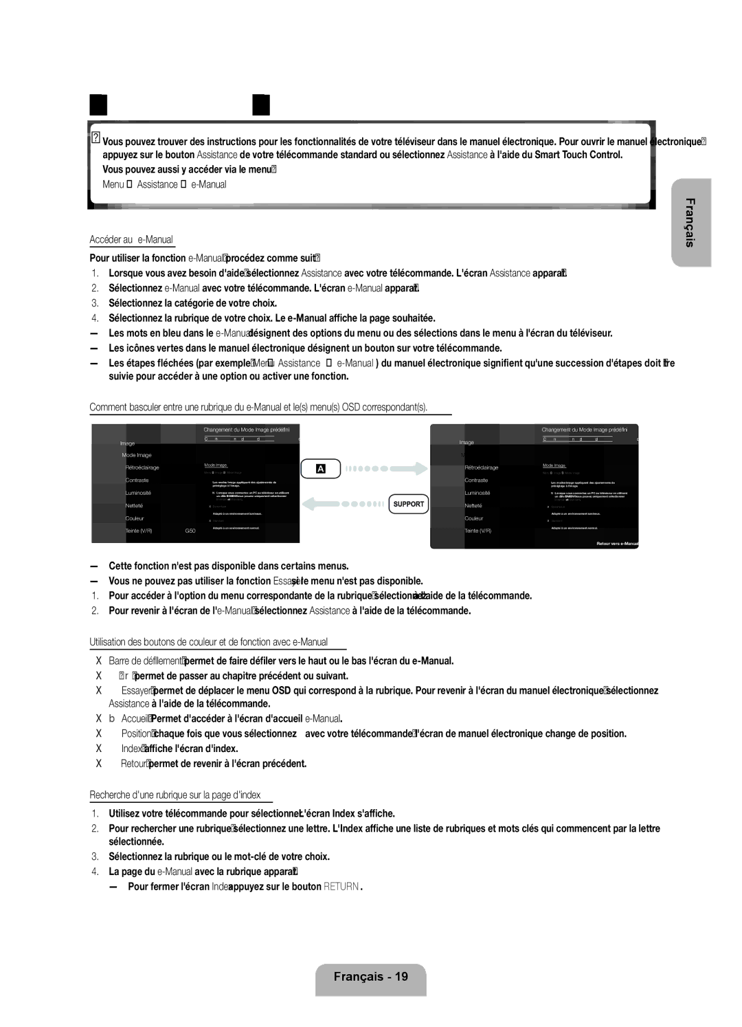 Samsung UE46ES7000SXZF, UE46ES7000SXXC, UE55ES7000SXXH, UE40ES7000SXXC, UE46ES7000SXXH manual Consultation du e-Manual 