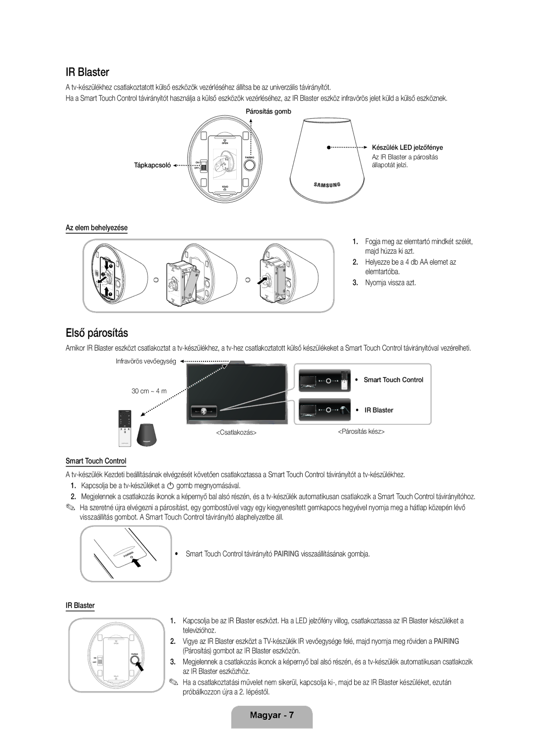 Samsung UE40ES8000SXXN, UE46ES8000SXXN, UE55ES8000SXXH, UE46ES8000SXXH, UE40ES8000SXXH, UE55ES8000SXXN manual Első párosítás 