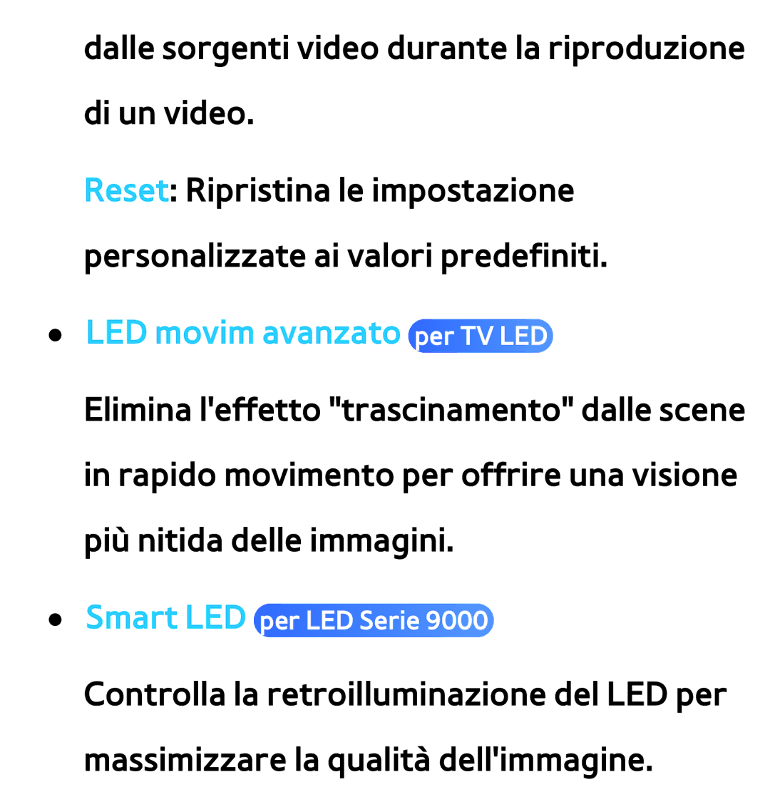 Samsung UE46ES7000SXXH, UE46ES8000SXXN, UE55ES8000SXXH, UE55ES7000SXXH, UE46ES8000SXXH manual LED movim avanzato per TV LED 