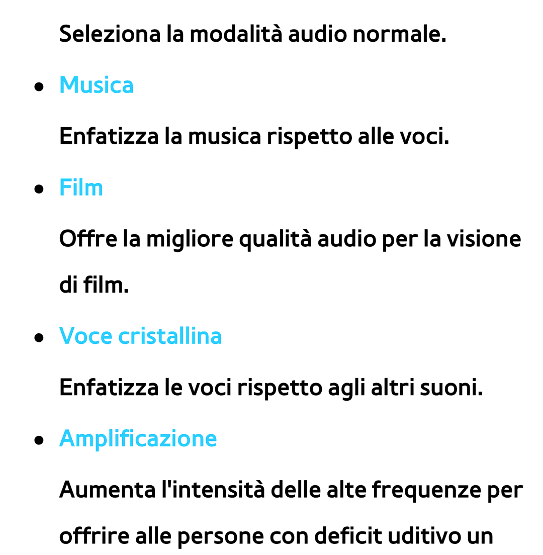 Samsung UE40ES7000QXZT, UE46ES8000SXXN, UE55ES8000SXXH, UE55ES7000SXXH, UE46ES8000SXXH, UE46ES7000SXXH manual Voce cristallina 