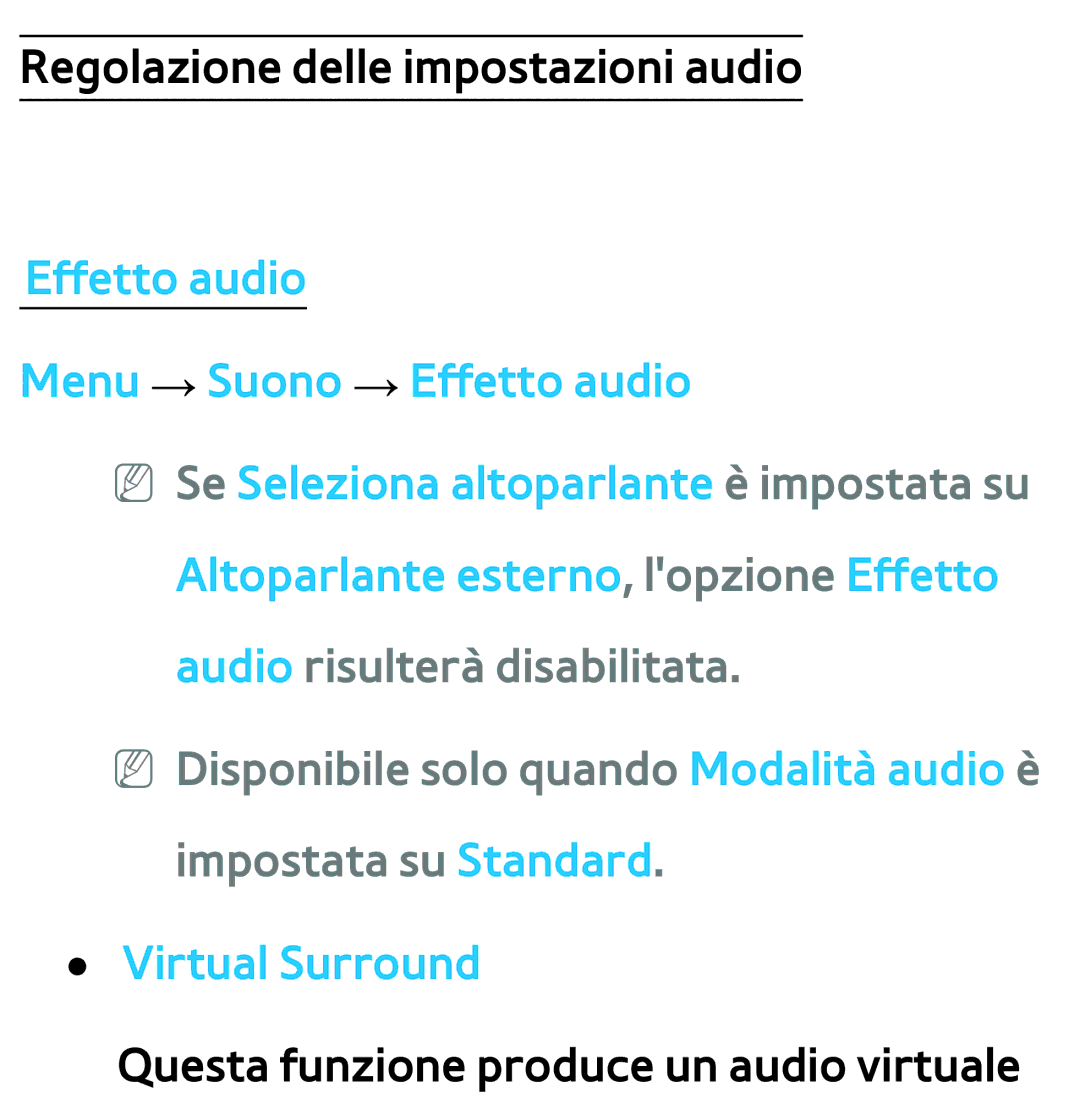 Samsung UE65ES8000QXZT, UE46ES8000SXXN, UE55ES8000SXXH, UE55ES7000SXXH, UE46ES8000SXXH, UE46ES7000SXXH manual Virtual Surround 