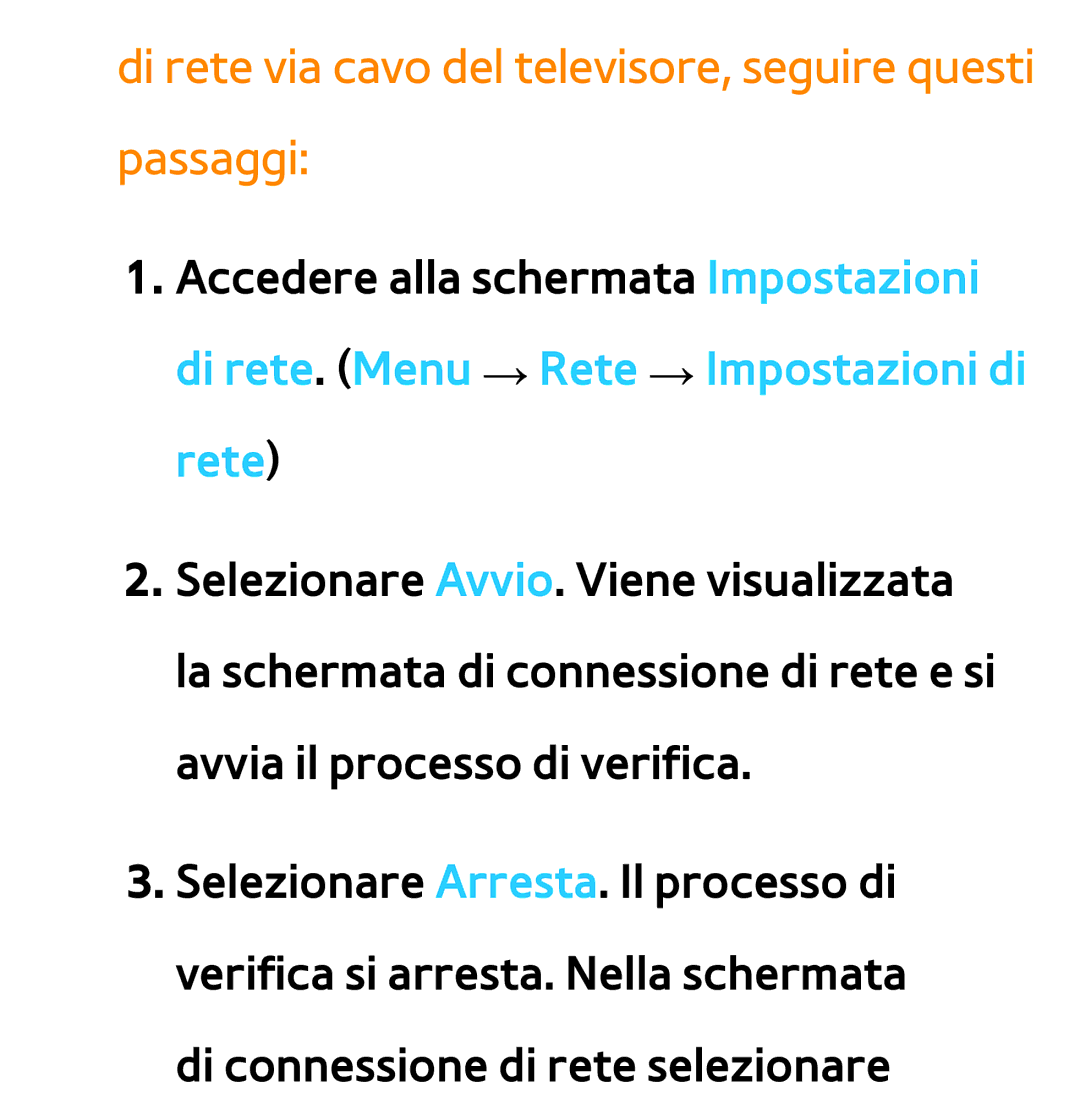 Samsung UE65ES8000QXZT, UE46ES8000SXXN, UE55ES8000SXXH manual Di rete via cavo del televisore, seguire questi passaggi 