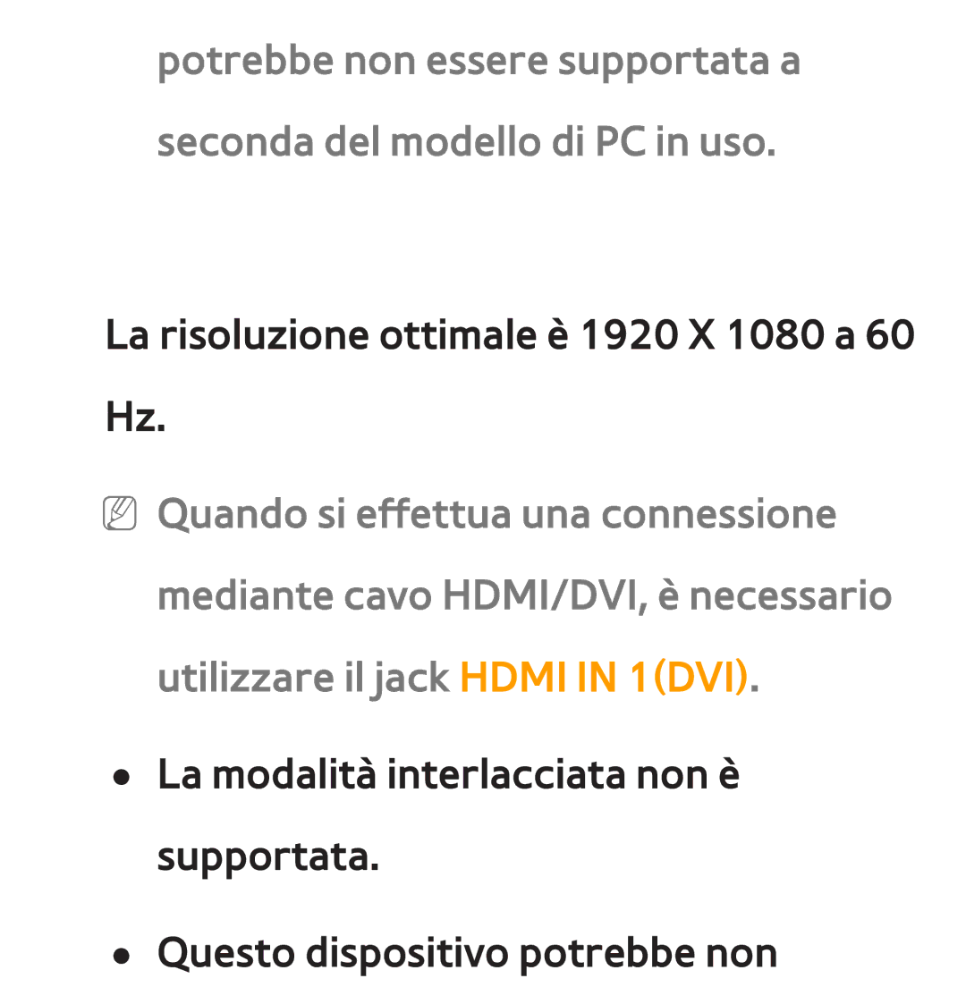 Samsung UE55ES7000SXXN, UE46ES8000SXXN, UE55ES8000SXXH, UE55ES7000SXXH manual La risoluzione ottimale è 1920 X 1080 a 60 Hz 