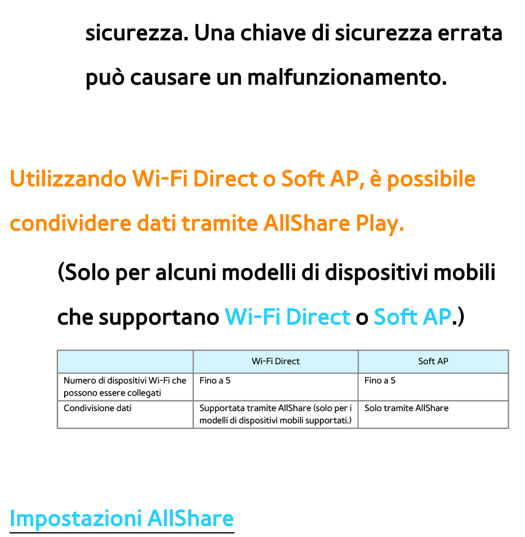 Samsung UE55ES7000SXXN, UE46ES8000SXXN, UE55ES8000SXXH, UE55ES7000SXXH, UE46ES8000SXXH, UE46ES7000SXXH Impostazioni AllShare 