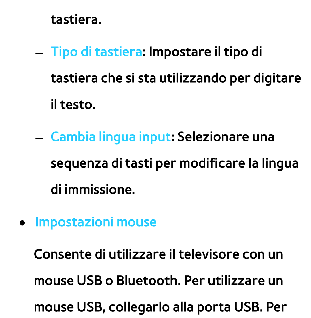 Samsung UE46ES7000SXXN, UE46ES8000SXXN, UE55ES8000SXXH, UE55ES7000SXXH, UE46ES8000SXXH, UE46ES7000SXXH manual Impostazioni mouse 