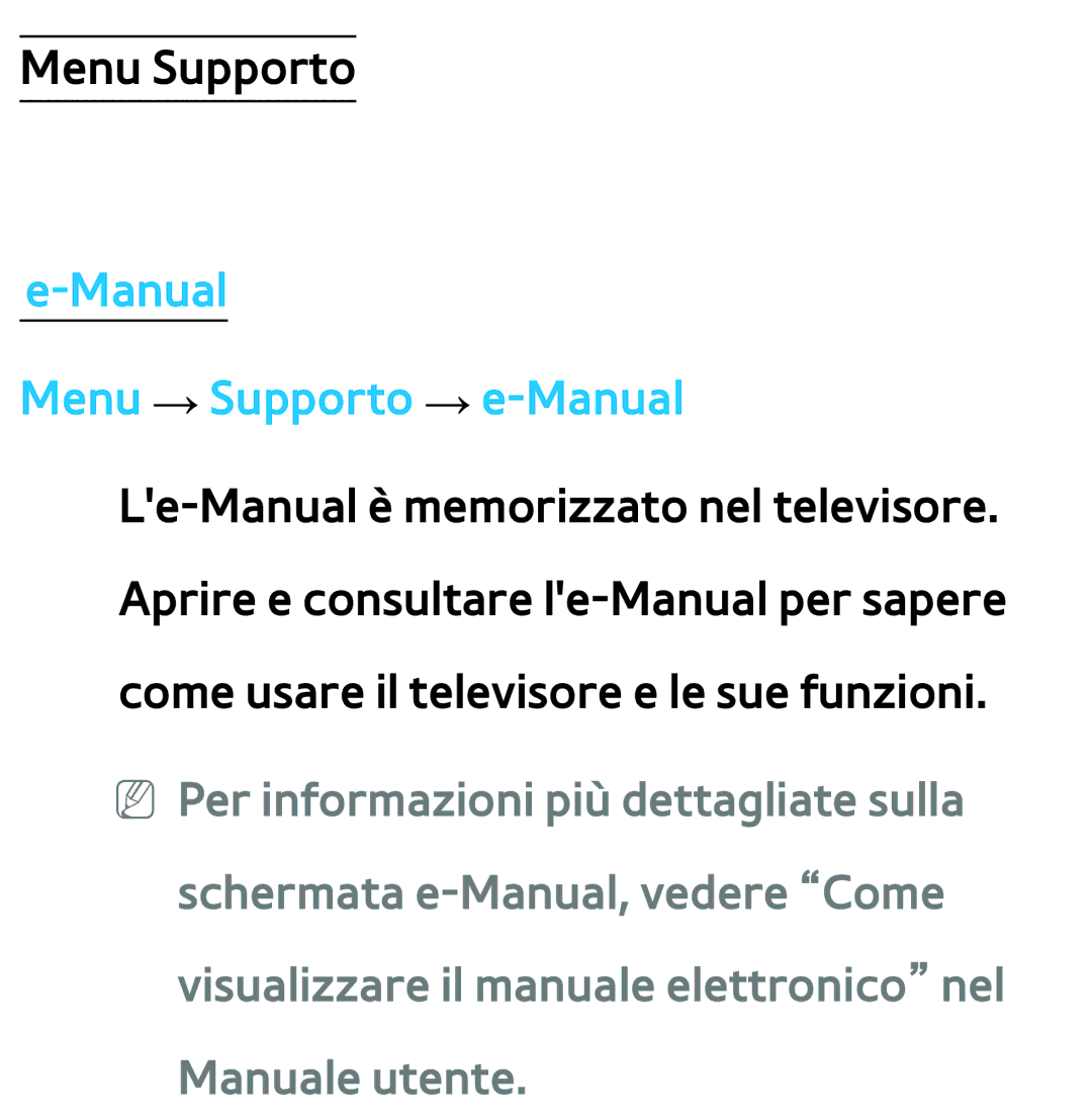 Samsung UE40ES8000QXZT, UE46ES8000SXXN, UE55ES8000SXXH, UE55ES7000SXXH, UE46ES8000SXXH, UE46ES7000SXXH manual Menu Supporto 