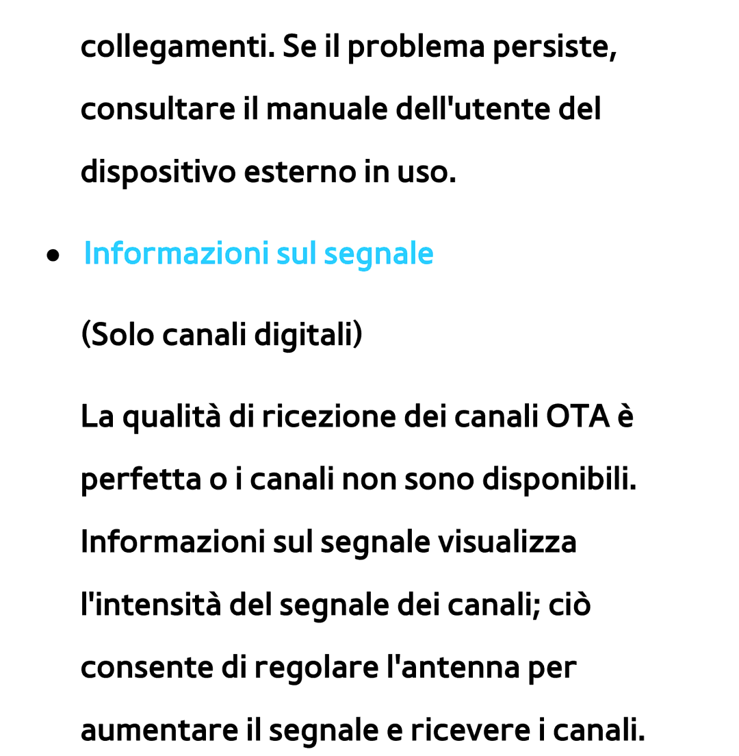 Samsung UE46ES7000SXXH, UE46ES8000SXXN, UE55ES8000SXXH, UE55ES7000SXXH, UE46ES8000SXXH manual Informazioni sul segnale 