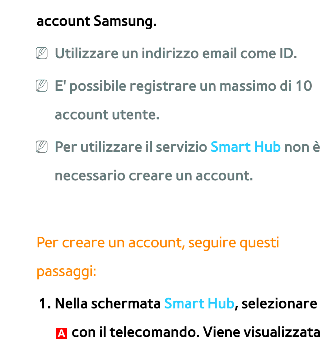 Samsung UE55ES8000QXZT, UE46ES8000SXXN, UE55ES8000SXXH, UE55ES7000SXXH manual Per creare un account, seguire questi passaggi 