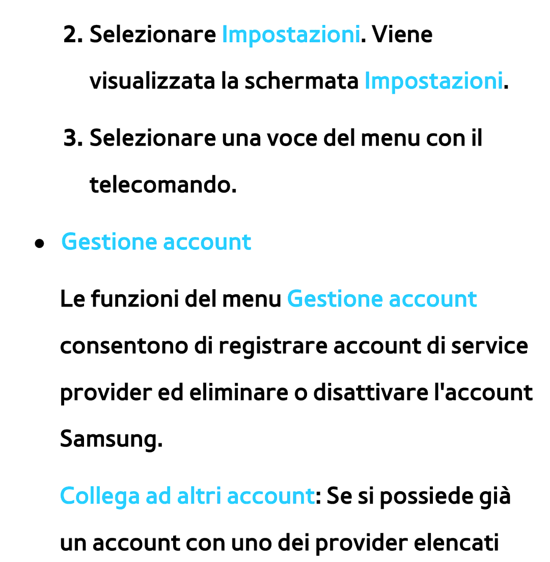 Samsung UE55ES7000QXZT, UE46ES8000SXXN, UE55ES8000SXXH, UE55ES7000SXXH, UE46ES8000SXXH, UE46ES7000SXXH manual Gestione account 