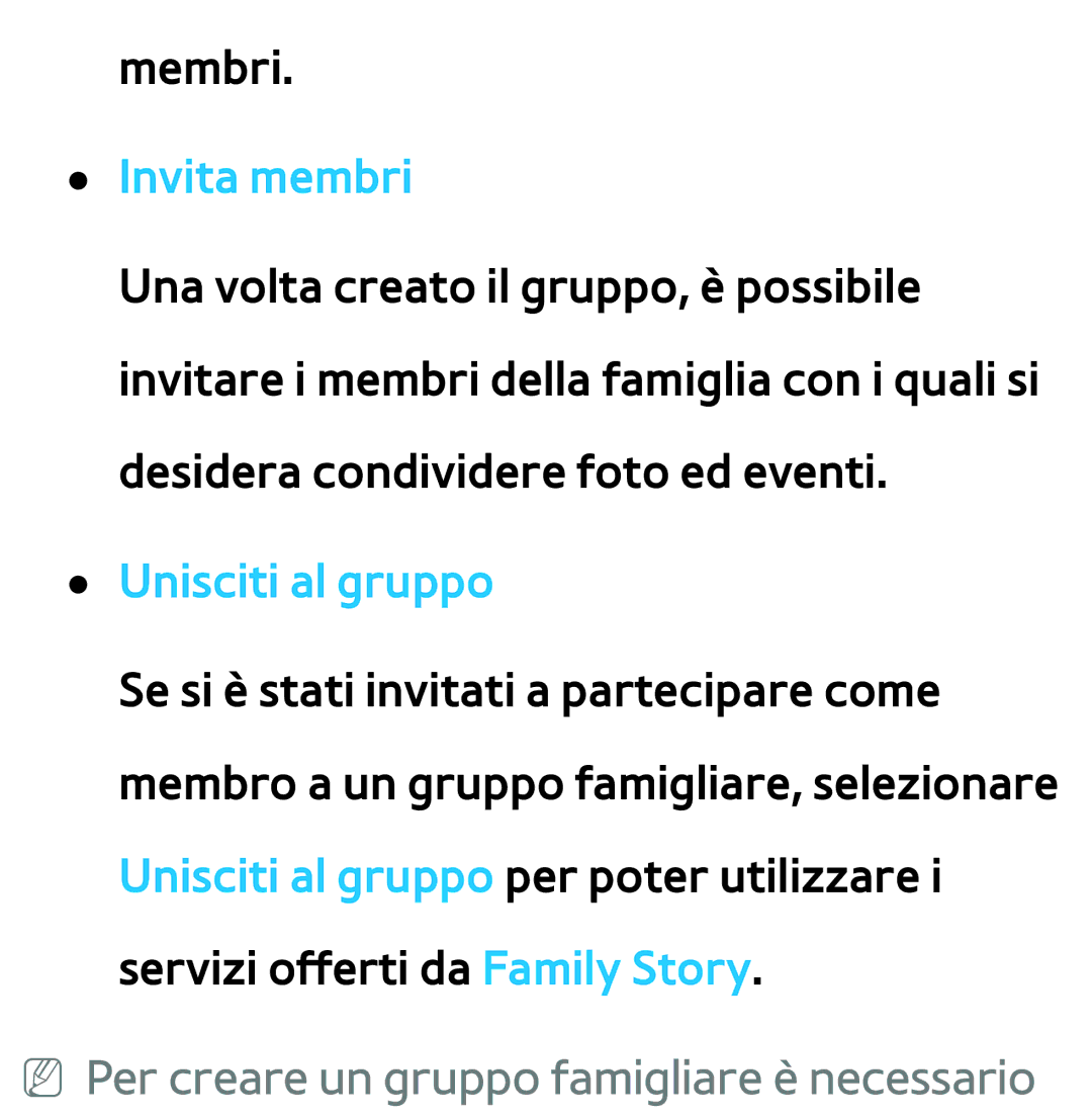 Samsung UE55ES8000SXXN, UE46ES8000SXXN Invita membri, Unisciti al gruppo, NN Per creare un gruppo famigliare è necessario 