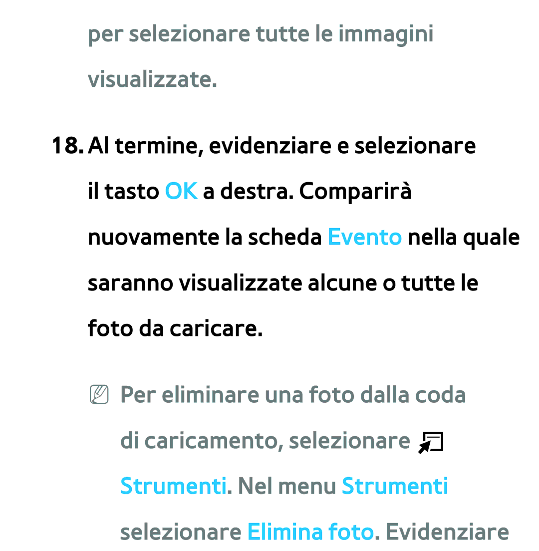 Samsung UE55ES7000QXZT, UE46ES8000SXXN, UE55ES8000SXXH, UE55ES7000SXXH manual Per selezionare tutte le immagini visualizzate 