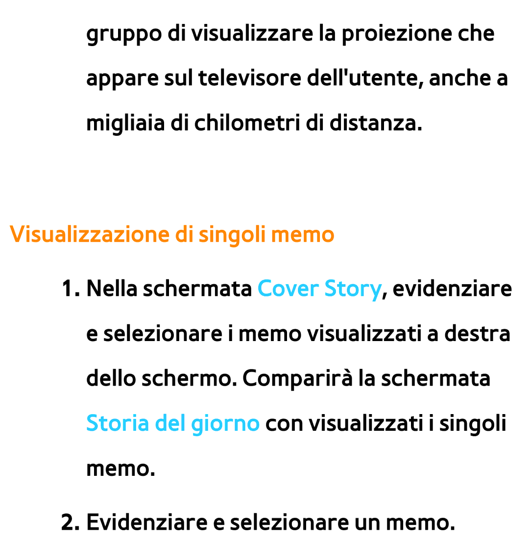 Samsung UE46ES8000SXXH, UE46ES8000SXXN, UE55ES8000SXXH, UE55ES7000SXXH, UE46ES7000SXXH manual Visualizzazione di singoli memo 