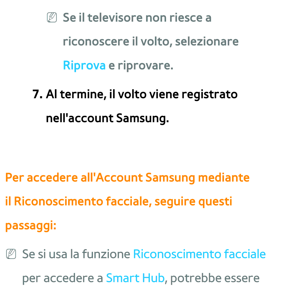 Samsung UE40ES8000QXZT, UE46ES8000SXXN, UE55ES8000SXXH manual Al termine, il volto viene registrato nellaccount Samsung 