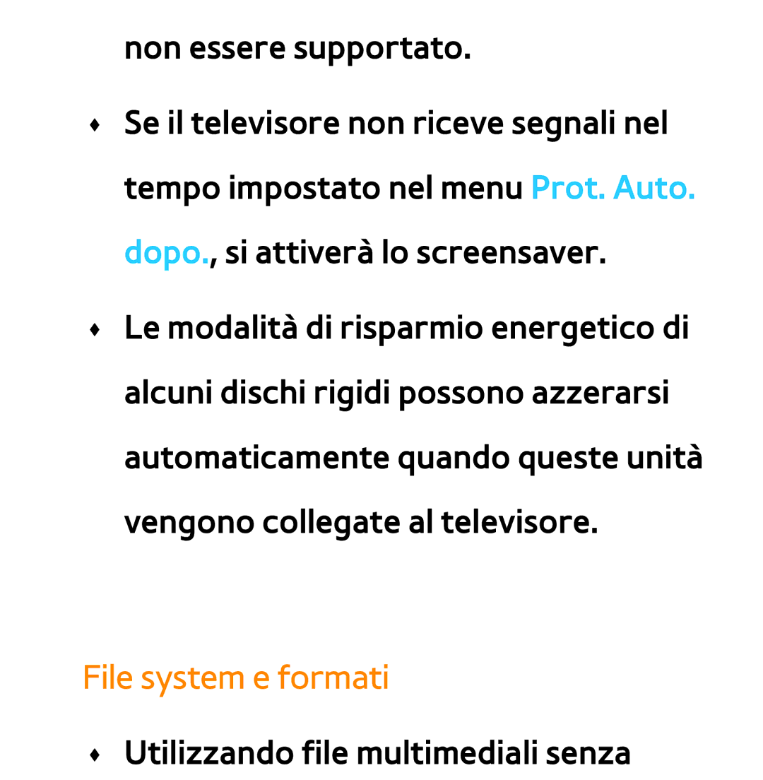 Samsung UE75ES9000QXZT, UE46ES8000SXXN, UE55ES8000SXXH, UE55ES7000SXXH, UE46ES8000SXXH, UE46ES7000SXXH File system e formati 