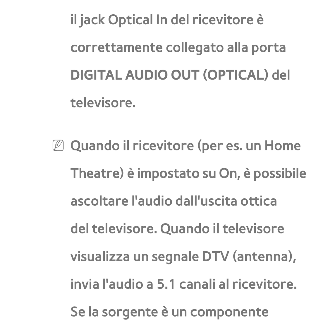 Samsung UE46ES7000QXZT, UE46ES8000SXXN, UE55ES8000SXXH, UE55ES7000SXXH manual Digital Audio OUT Optical del televisore 