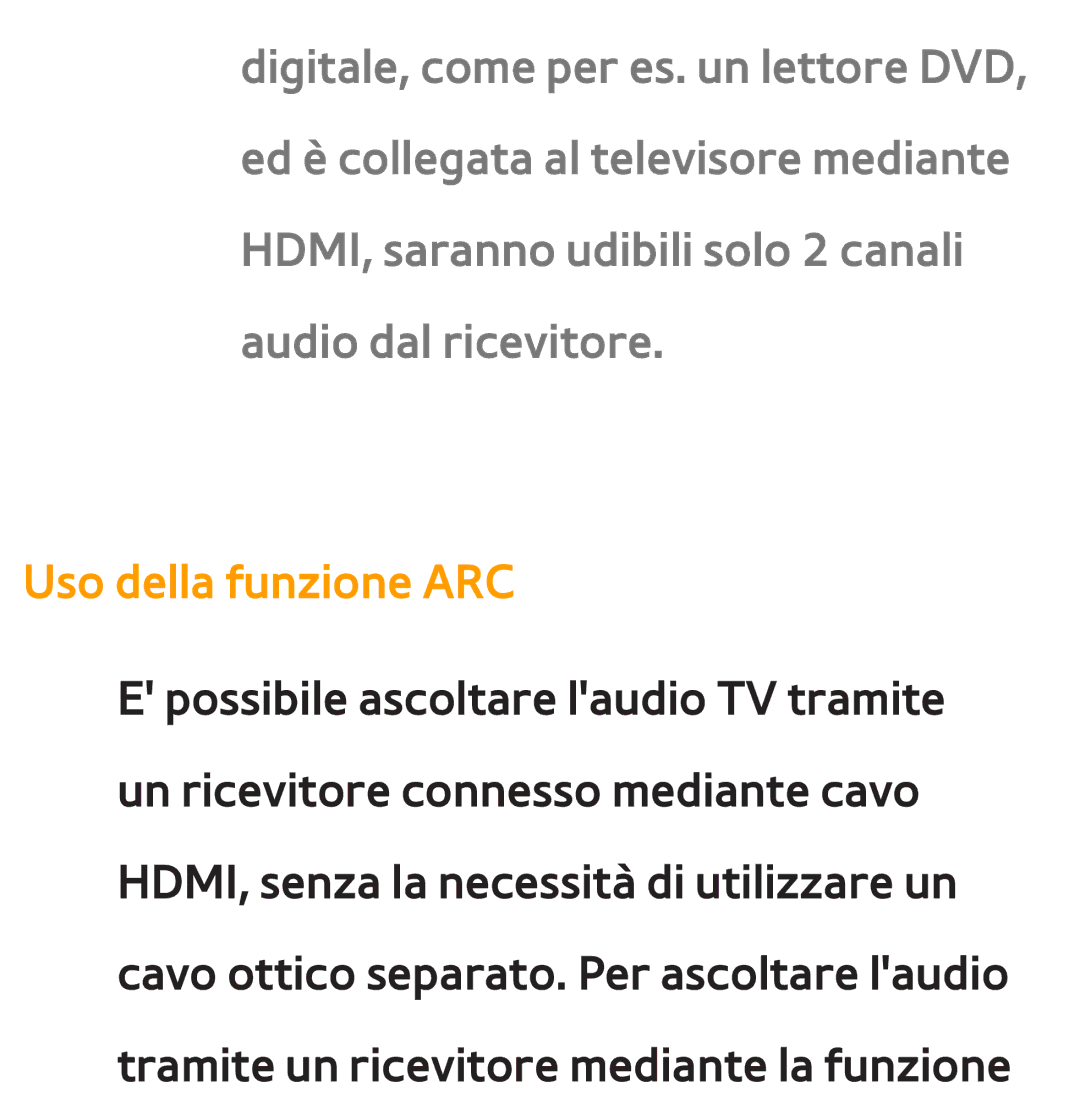 Samsung UE65ES8000QXZT, UE46ES8000SXXN, UE55ES8000SXXH, UE55ES7000SXXH, UE46ES8000SXXH, UE46ES7000SXXH Uso della funzione ARC 