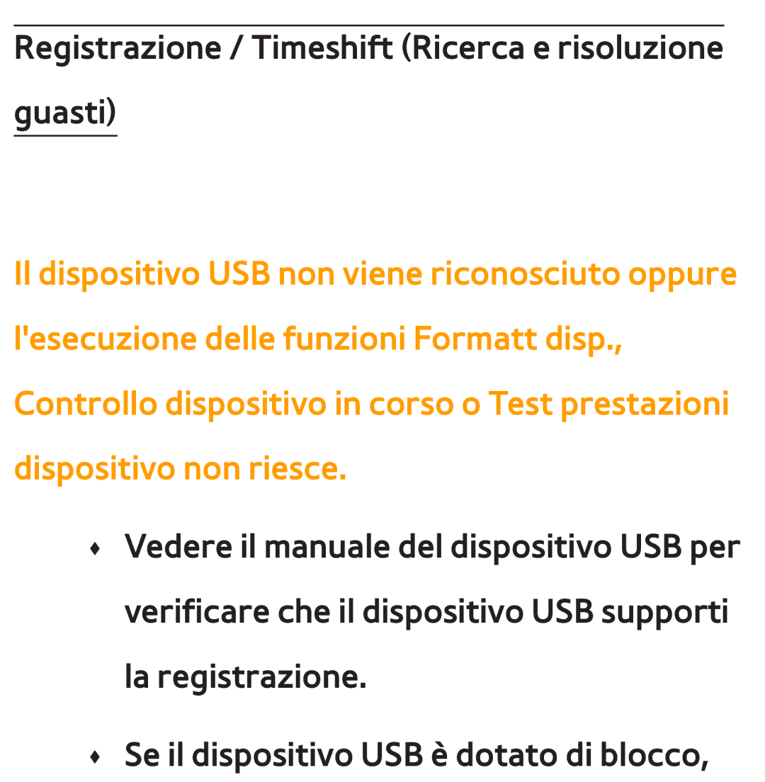 Samsung UE46ES8000QXZT, UE46ES8000SXXN, UE55ES8000SXXH manual Registrazione / Timeshift Ricerca e risoluzione guasti 