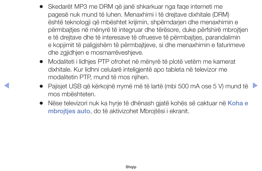 Samsung UE39F5000AWXXH, UE46F5000AWXXH, UE40F5000AWXXH manual Skedarët MP3 me DRM që janë shkarkuar nga faqe interneti me 