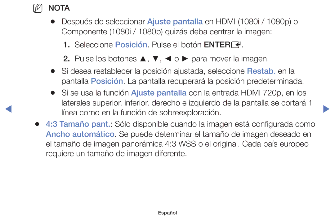 Samsung UE42F5000AWXXC, UE46F5000AWXXH, UE32F5000AWXXH, UE32F5000AWXXC manual Línea como en la función de sobreexploración 