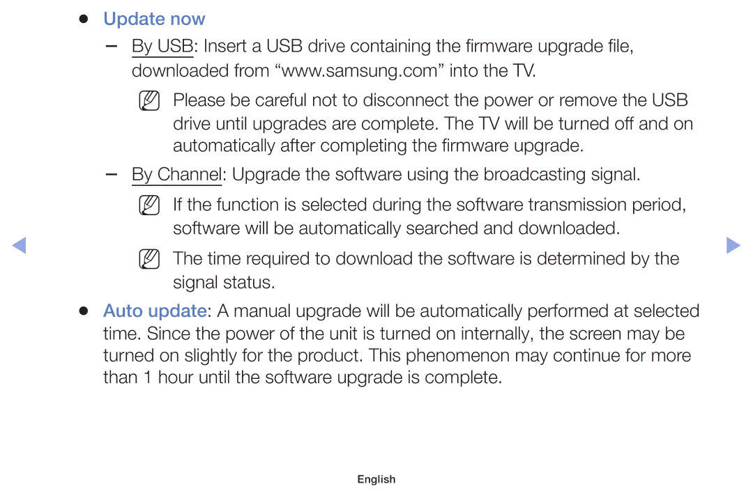 Samsung UE32F5070SSXUZ, UE46F5000AWXXH, UE46F5070SSXZG, UE46F5070SSXTK, UE40F5000AWXXH, UE42F5000AWXXC manual Update now 