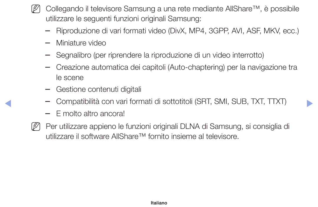 Samsung UE46EH6030WXZT, UE46F6100AWXXH, UE40F6100AWXZF, UE50F6100AWXZF, UE60F6100AKXZT, UE39EH5003WXXC, UE40F6100AKXZT Italiano 