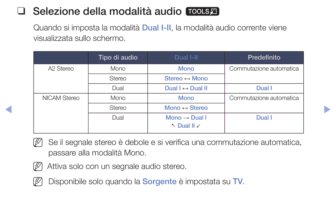 Samsung UE40F6100AWXZF, UE46F6100AWXXH, UE50F6100AWXZF, UE60F6100AKXZT manual Selezione della modalità audio t, Predefinito 